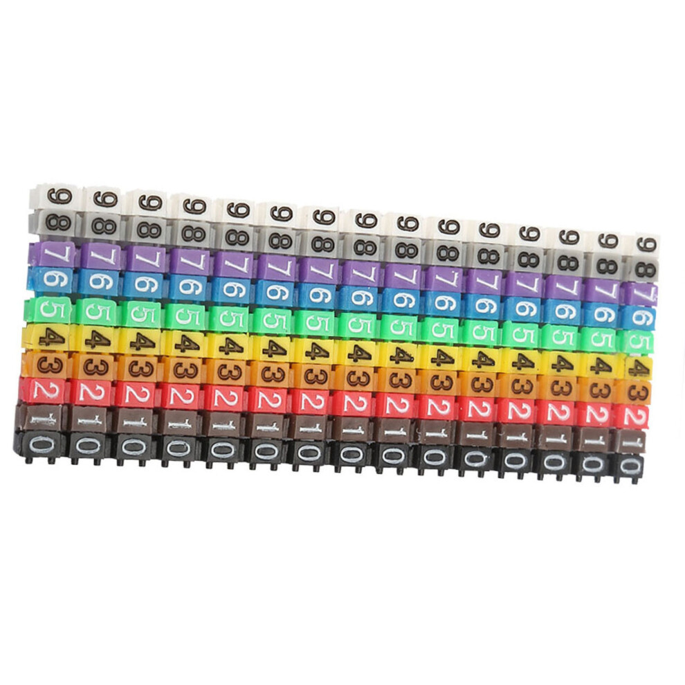 Cable Labels Digital Number Tube 150Pcs 1.5Mmâ² Colourful Wire Markers 7651363324406