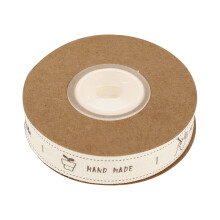 1Roll Wit Katoenen Lint Voor Knutselen En Feestelijke Decoraties
