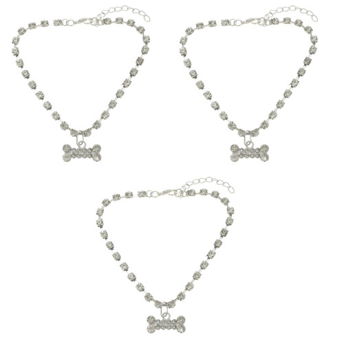 3Pcs Justerbart Halsband För Och Katt Med 2