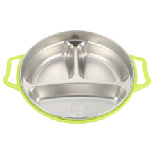 1Pc Stainless Steel Green Divided Plate for Children