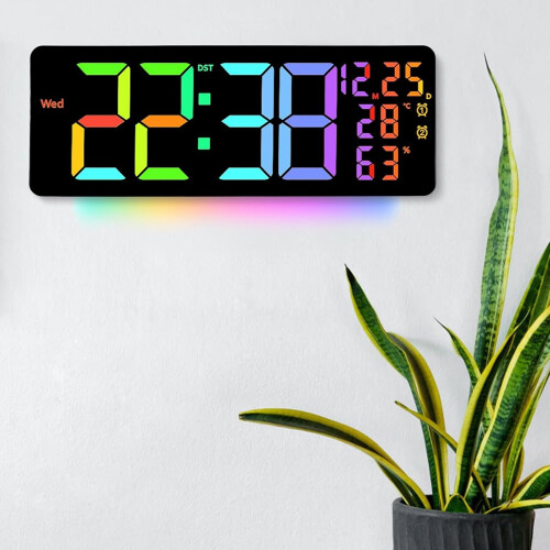 Multi Display Large Digital Clock Temperature Display Date Weekday Display Remote Control 2