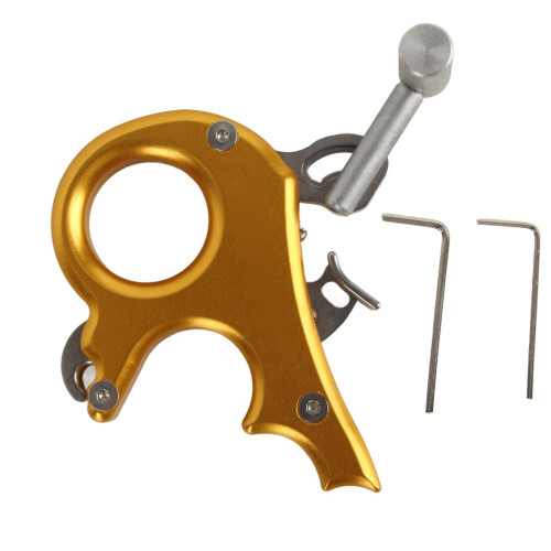 Gold 3-Finger Archery Release Aid for Compound Bows, Ergonomic & Lightweight 1