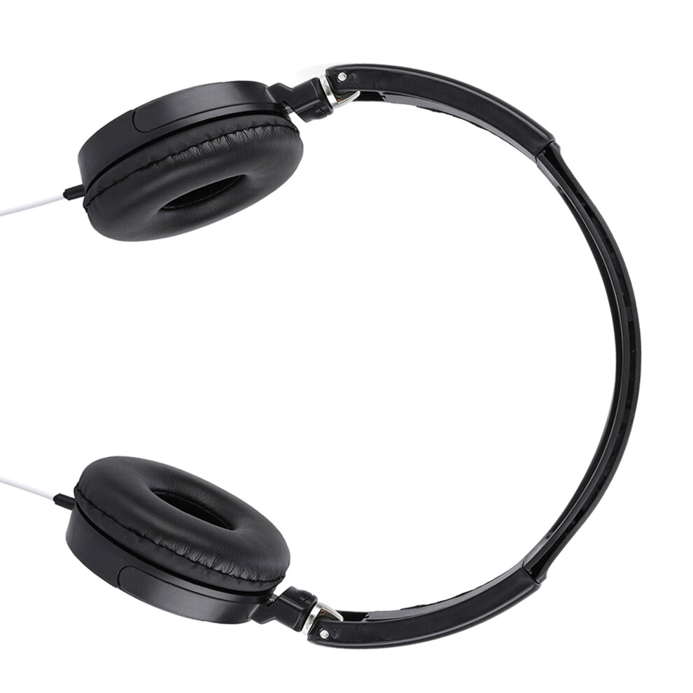 Portable Foldable Wired Stereo Headphones Hifi Music Over-Ear Headset Black 6921363334097