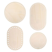 4St Ofärgad Träbotten För Korgar DIY Beige Stilren Bas