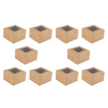 10Pcs Bakeryförpackningar Med Fönster, Keksförpackningar, Tårtskåpar