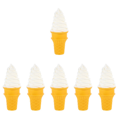 6Pcs Simulation Ice Cream Model White Flexible Display Toy 2