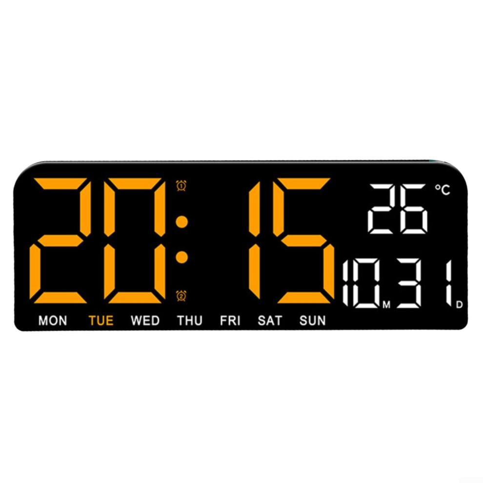 Easy Read Digital Alarm Clock Multifunction Modes Adjustable Brightness For Any Environment Orange