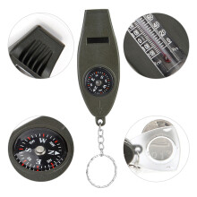 Outdoor-Überleben 4-in-1-Multitool-Pfeife mit Kompass, Lupe und Thermometer