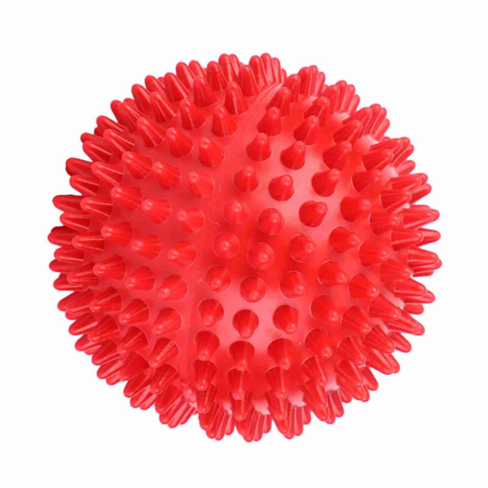 Red Durable 7.5Cm Spiky Massage Ball For Muscle Pain Relief