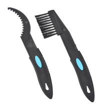 2pcs Bike Chain & Sprocket Cleaning Brush Kit | Durable Black Plastic