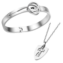 1Set Titanium Decoratieve Halsketting En Armband Set