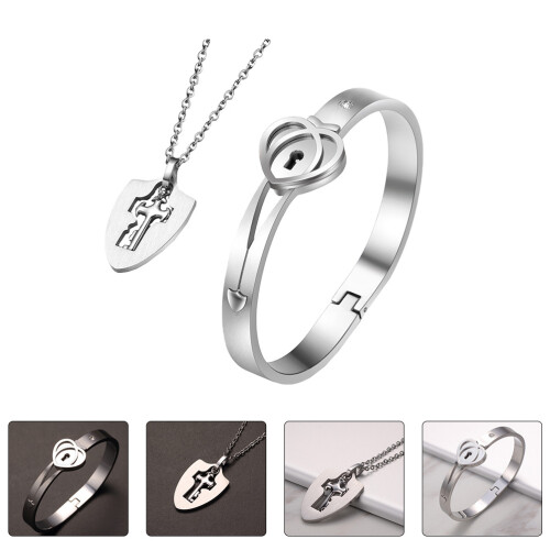 1Set Titanium Decoratieve Halsketting En Armband Set 2