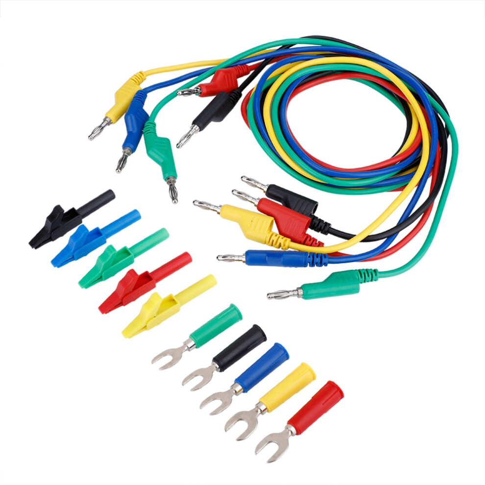 4Mm Banana To Banana Plug Test Lead Kit With Crocodile Clips & U-Probes (P1036a) 5071363338449