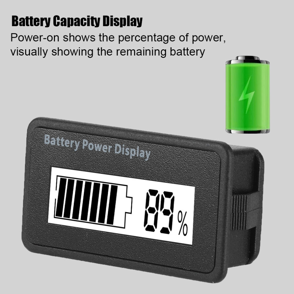 Backlit Gy-6H Voltmeter: 12-48V Universal Battery Display White 9371363338477