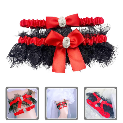 2 Delar Bröllopsstrumpband Benring Brudaccessoarer 2