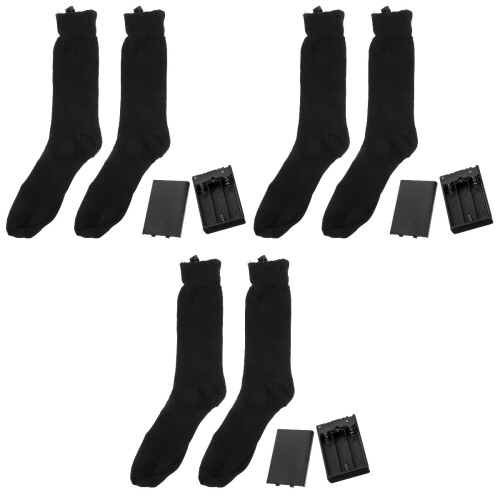 3 Par Elsockar Batterilåda Termiska Sockar Tjocka Bomullssockar 2