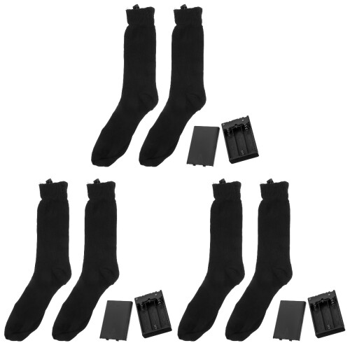 3 Par Elsockar Batterilåda Termiska Sockar Tjocka Bomullssockar 1
