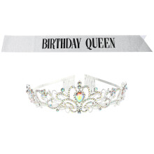 1 Set Sash Tiara För Födelsedagsfotografering