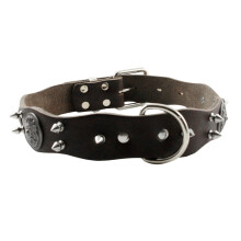 Pet Krag Läder Halsband För Mellanstor ( L)