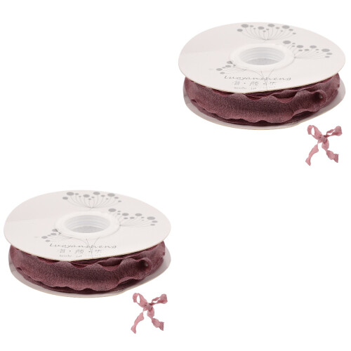 2Rolls Violet Convenient Craft Ribbon Cuttable Polyester Wrinkle-Free 2