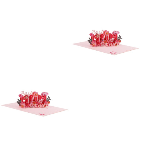 2St Mors Dag 3D Hälsokort Hålbar Papperskonst Present 2
