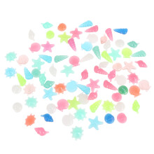 80Pcs Ljusutstrålande Stenar Resin Fiskbädd