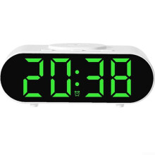 Alarm Clock With Fast Wireless Charging, Green, Modern Style, Digital Bedside Clock For Bedroom Decor