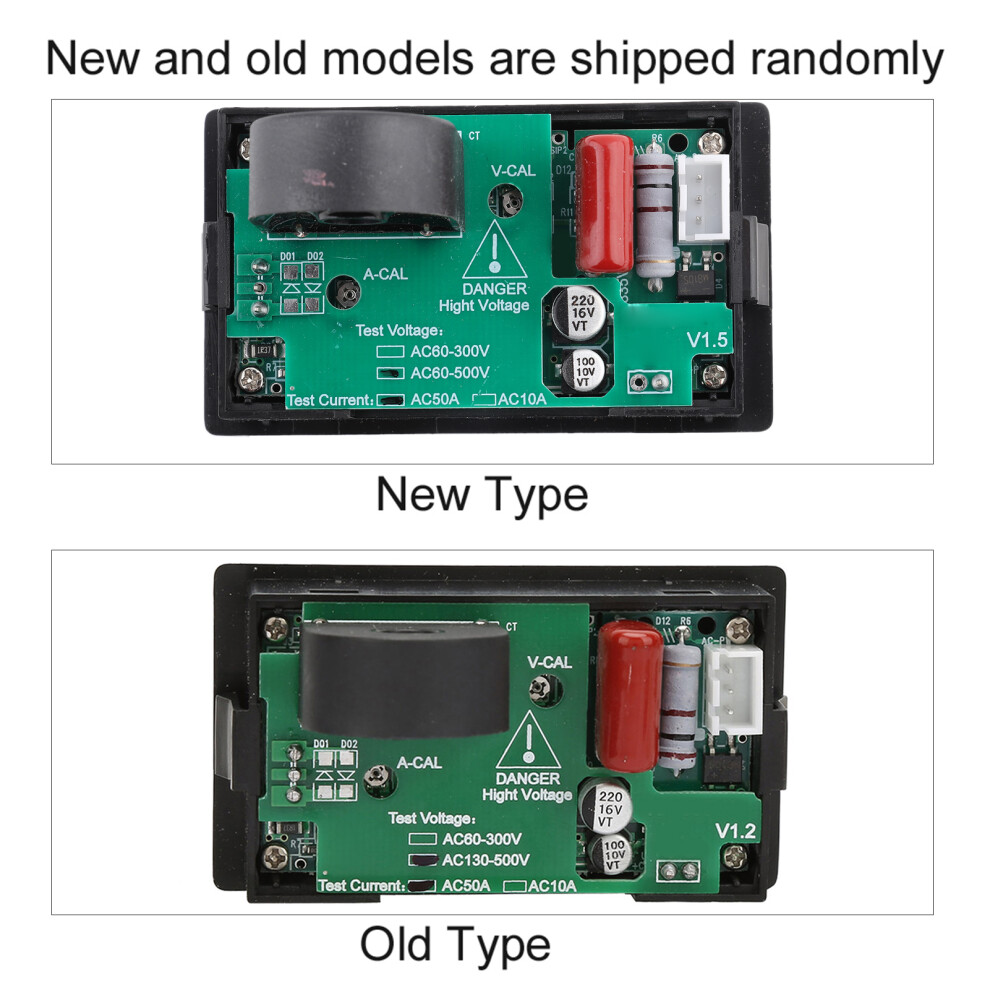 Yb4835va Digital Display Ac Volt & Amp Meter 500V 50A With Led Screen 6941363339458