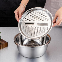 Bassine multifonctionnelle polyvalente, râpe/trancheuse en acier inoxydable pour ustensiles de cuisine, hygiénique, résistante aux acides et