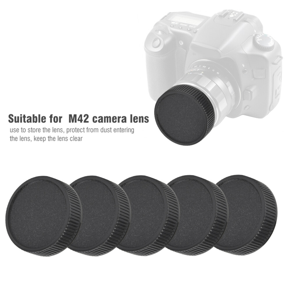 5Pcs Plastic Lens Cap Cover For M42 Cameras Anti Dust Camera Replacement Black 4671363339135