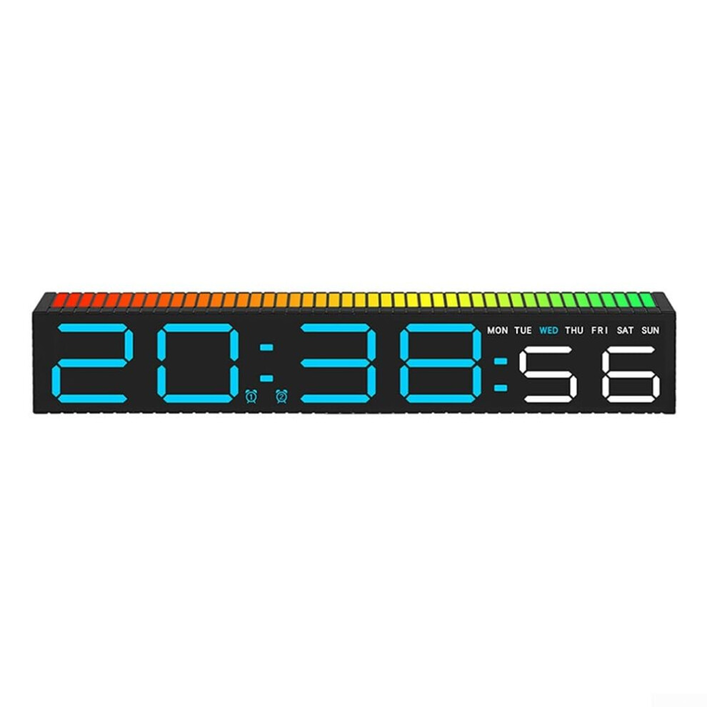 LED Alarm Clock Temperature And Humidity Display Flexible Snooze Blue A For Bedrooms Offices Classrooms