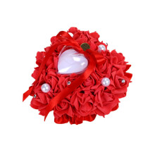 Heart Shape Wedding Pillow For Engagement And Ceremony Red Bridal Cushion 18x17x8 Cm
