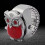 Red Owl Pattern Finger Ring Watch, Quartz, 24mm, Unisex 9