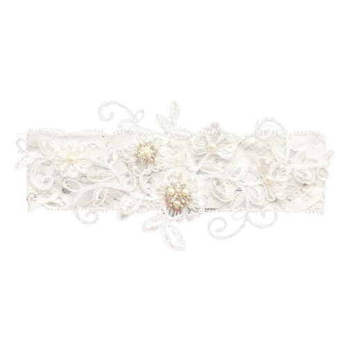 3St Damspets Garter Pärlbroderi Bröllop