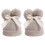 2St Barnmössa Stickad Beige Vinter Varm 2