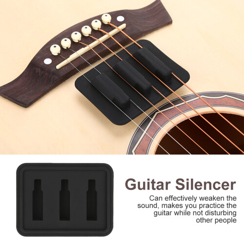 Silicone Black Guitar Ukelele String Silent Mute Training Tool 7.5cm 2