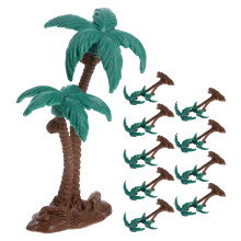 10Pcs Miniatyr Kokospalmer För Diorama Tårta