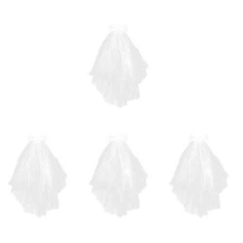 4Pcs Bröllopsslöja I Brudspets För Kvinnor 1