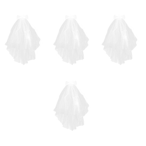 4Pcs Bröllopsslöja I Brudspets För Kvinnor 2