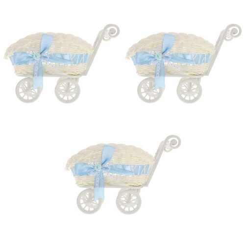 3St Blå Vävda Presentkorgar För Baby Shower 2