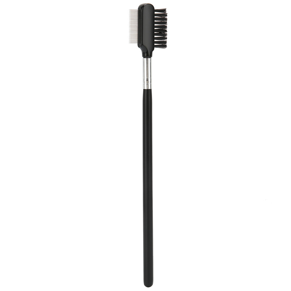 Stainless Steel Dual-Use Eyebrow & Eyelash Brush Tool, 18.5cm Black