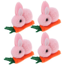 4Pcs Kaninmönster Hårnål Plush Påskkanin