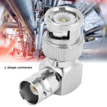 5pcs Brass L Shape 90 BNC Male to Female Coaxial Adapter, Silver
