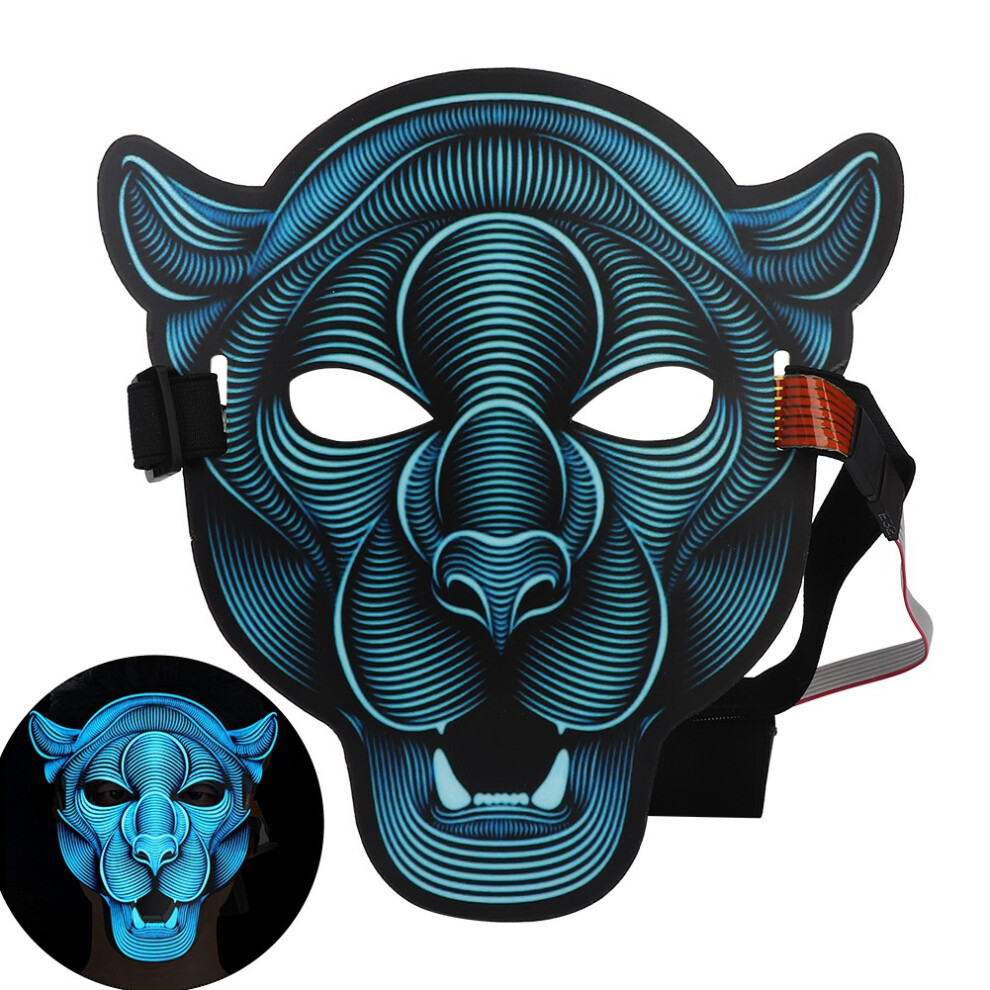 LED Animal Voice Control Mask for Halloween Cosplay, 22x21cm