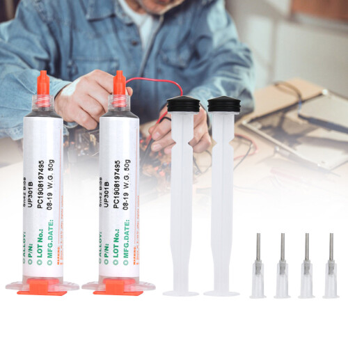 2pcs 50g Sn42Bi58 Solder Paste for PCB SMD Repair – Harmless Material 2