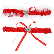1Sats Spetslig Leg Ring Bröllopspresent Elastisk Brudaccessoar