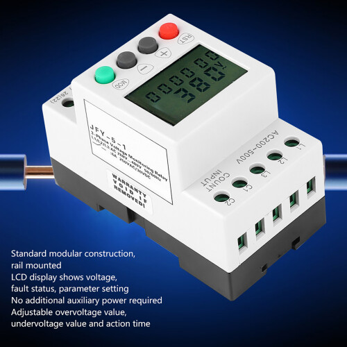JFY-5-1 Over Under Voltage Phase Failure 3 Phase LCD Display Voltage Protector