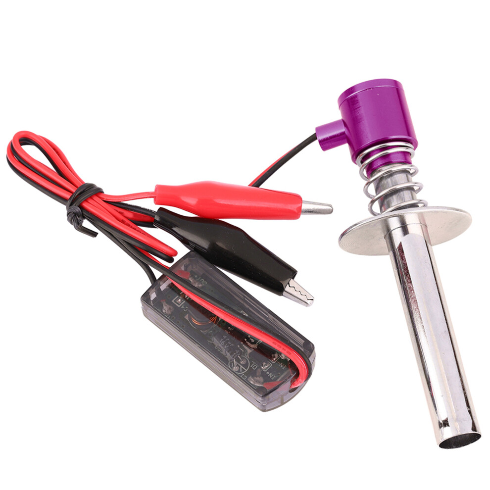 Nitro Rc Car Engine Glow Plug Starter 6V-24V Easy Use Purple 9461363346494