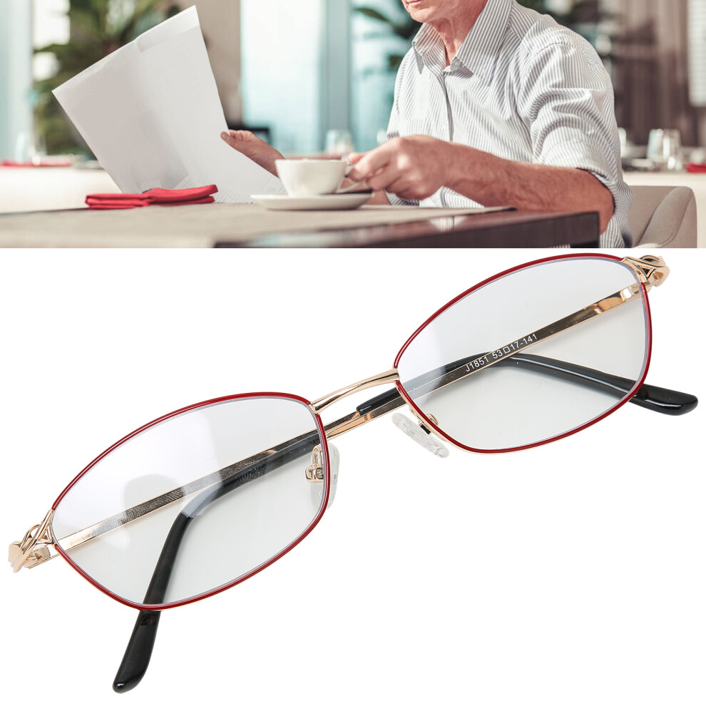 Red/Blue/Light Frame Elderly Reading Glasses +1.50 Bifocals Portable & Durable