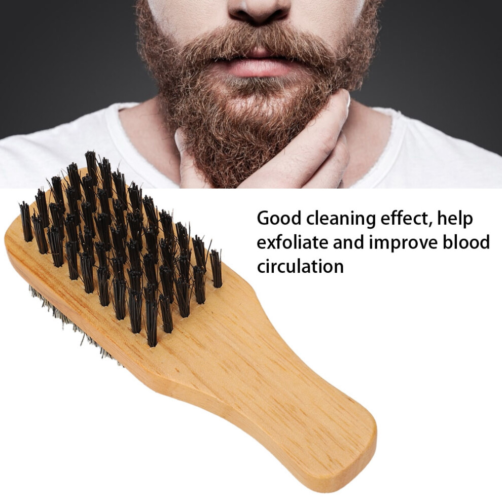 Unisex Double Sided Beard Shape Brush - Small Beech Wood Comb For Men